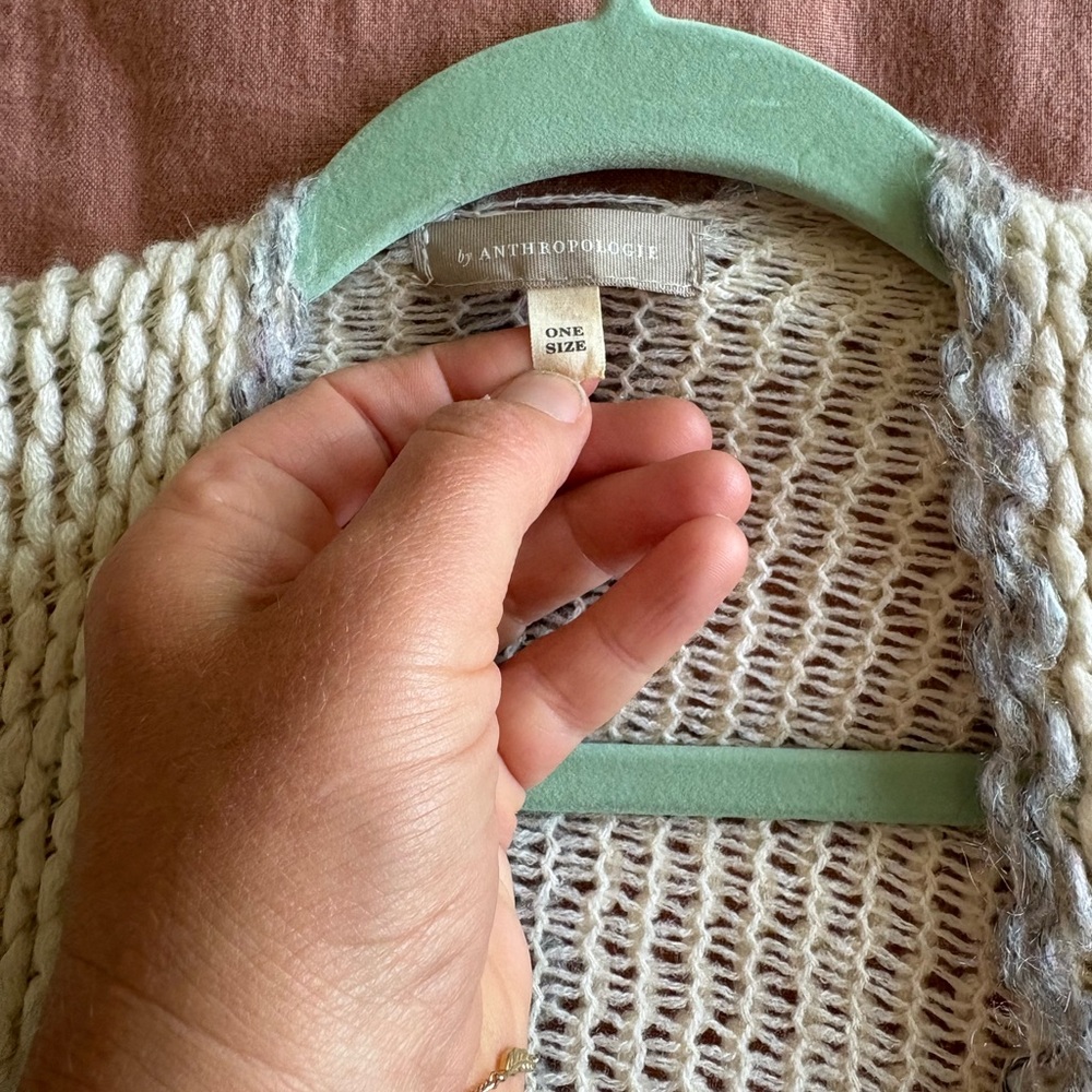 Cozy Cream and Gray Women's Sweater - Picture 4 of 4
